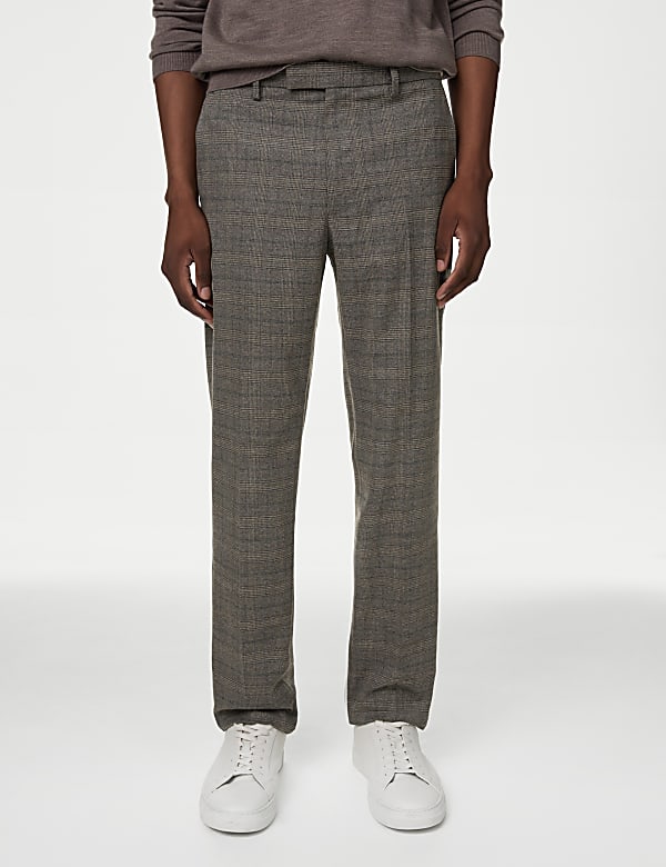 Tailored Fit Check Active Waist Trousers - AL