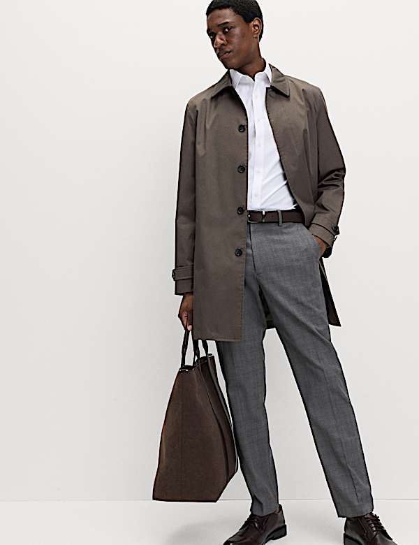 Tailored Fit Check Suit Trousers