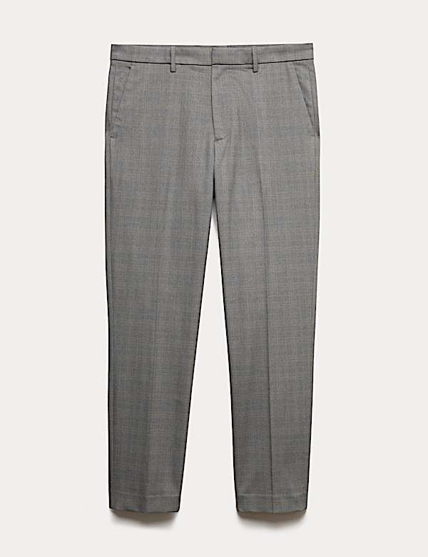 Tailored Fit Checked Trousers - IS