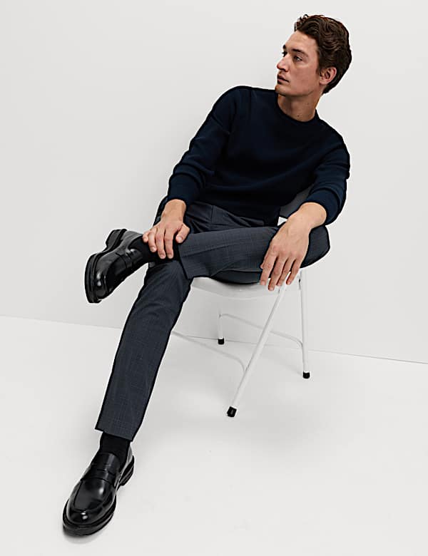 Tailored Fit Checked Trousers