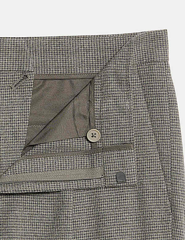 Tailored Fit Warm Handle Puppytooth Trousers - JE