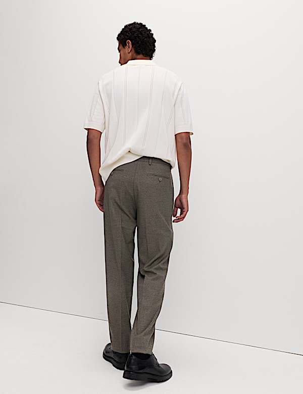 Tailored Fit Warm Handle Puppytooth Trousers - JE