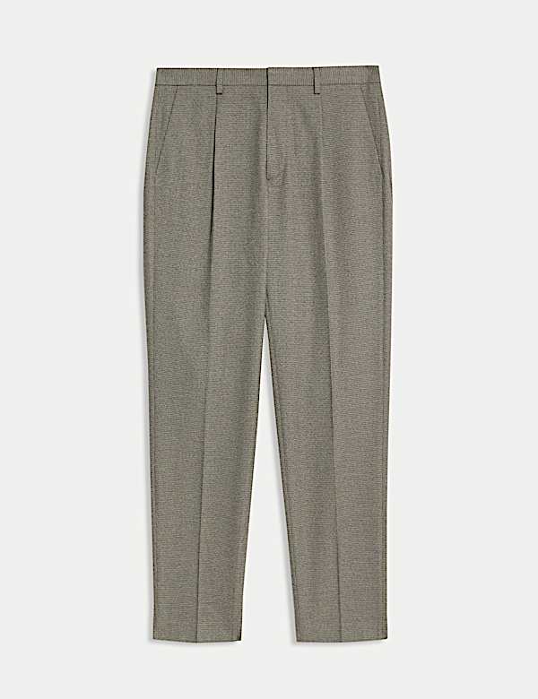 Tailored Fit Warm Handle Puppytooth Trousers - JE