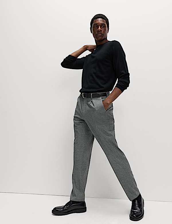 Tailored Fit Warm Handle Puppytooth Trousers