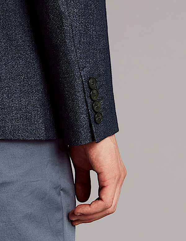 Linen Rich Tailored Fit Textured Jacket