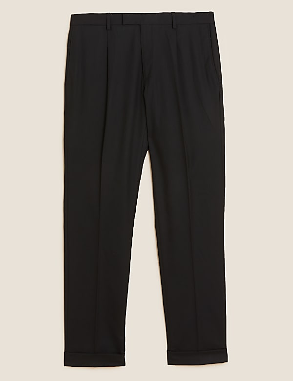 Tailored Fit Flat Front Stretch Trousers