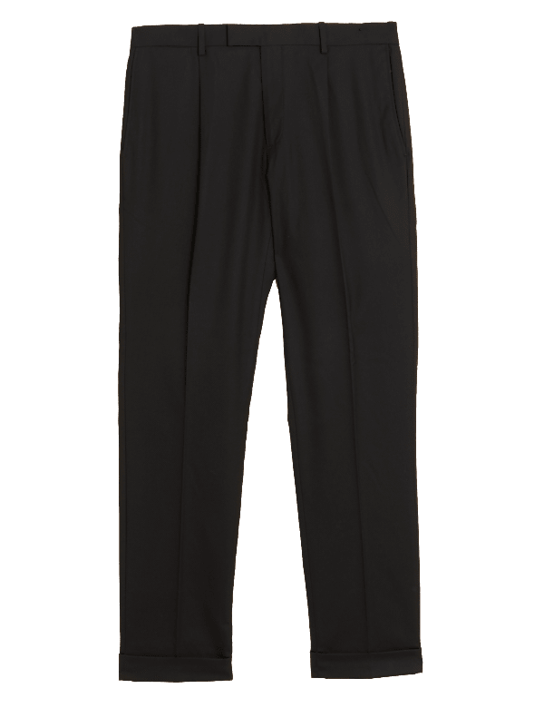 Tailored Fit Flat Front Stretch Trousers