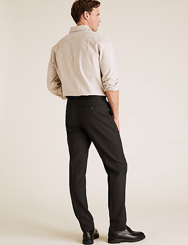 Regular Fit Wool Flat Front Trousers