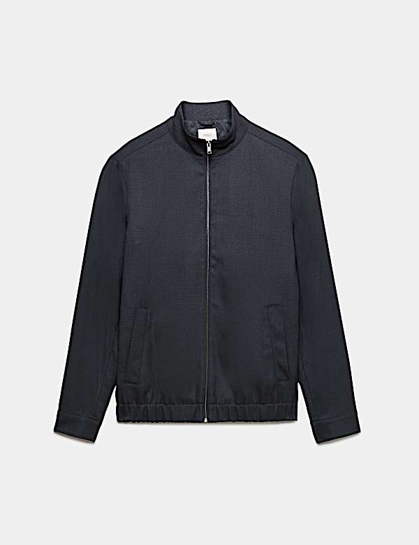 Regular Fit Pindot Funnel Neck Suit Jacket - MV