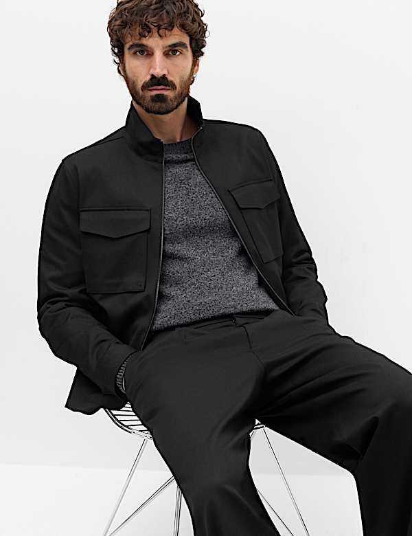 Funnel Neck Patch Pocket Waistcoat - MV