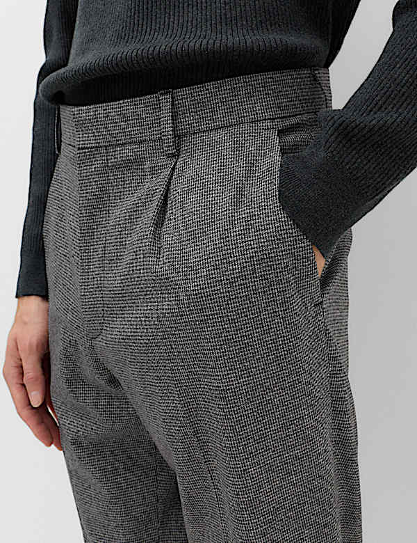 Tailored Fit Puppytooth Stretch Trousers - SI
