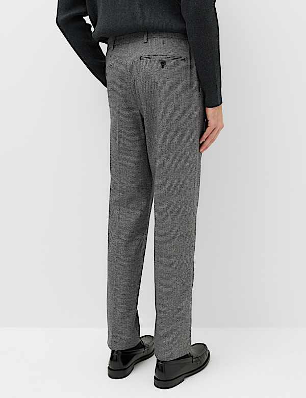 Tailored Fit Puppytooth Stretch Trousers - SI