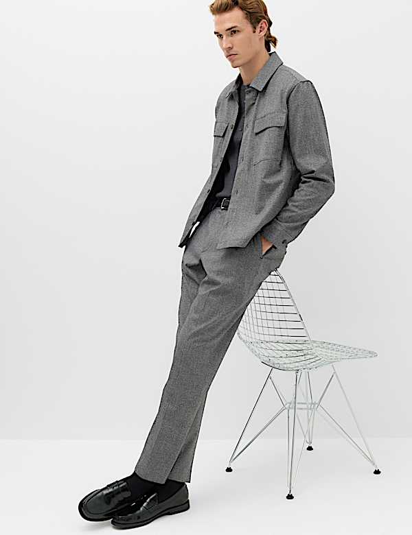 Tailored Fit Puppytooth Stretch Trousers - SI