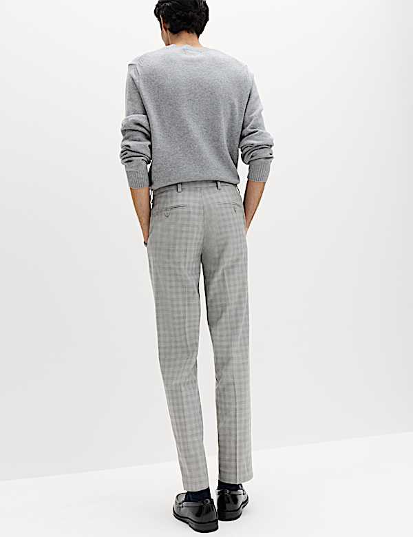 Tailored Fit Checked Trousers