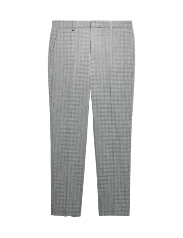 Tailored Fit Checked Trousers