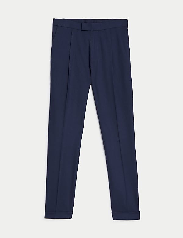 Single Pleat Brushed Stretch Trousers