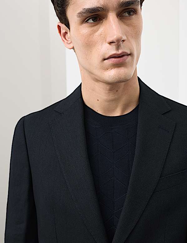 Linen Blend Textured Blazer - CA