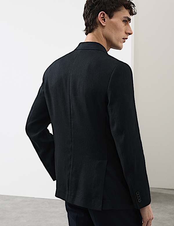 Linen Blend Textured Blazer - CA