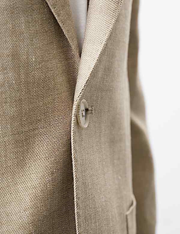 Tailored Fit Italian Linen Blend Twill Blazer