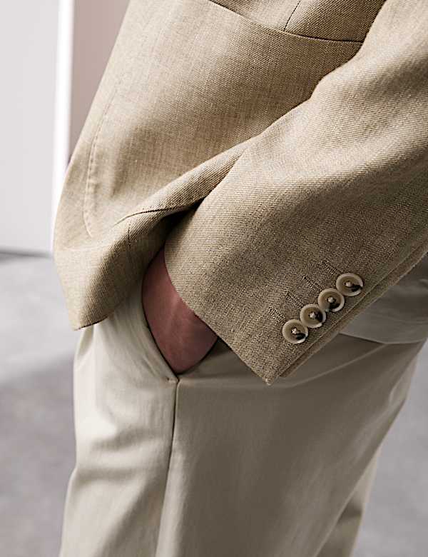 Tailored Fit Italian Linen Blend Twill Blazer