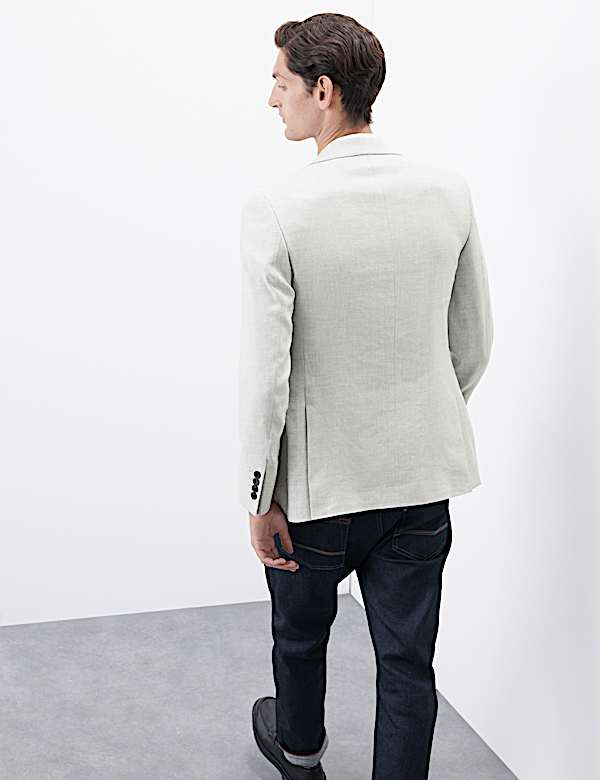 Tailored Fit Italian Linen Blend Twill Blazer - FI