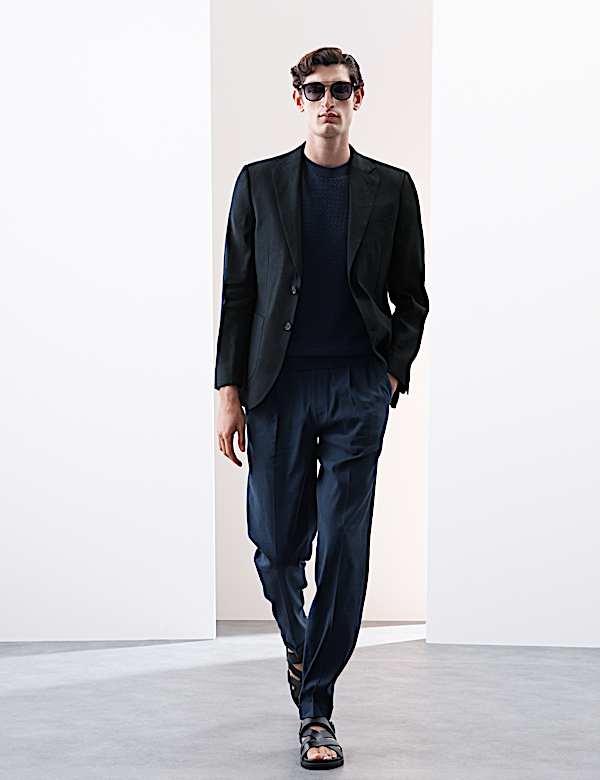 Linen Blend Check Blazer - IL