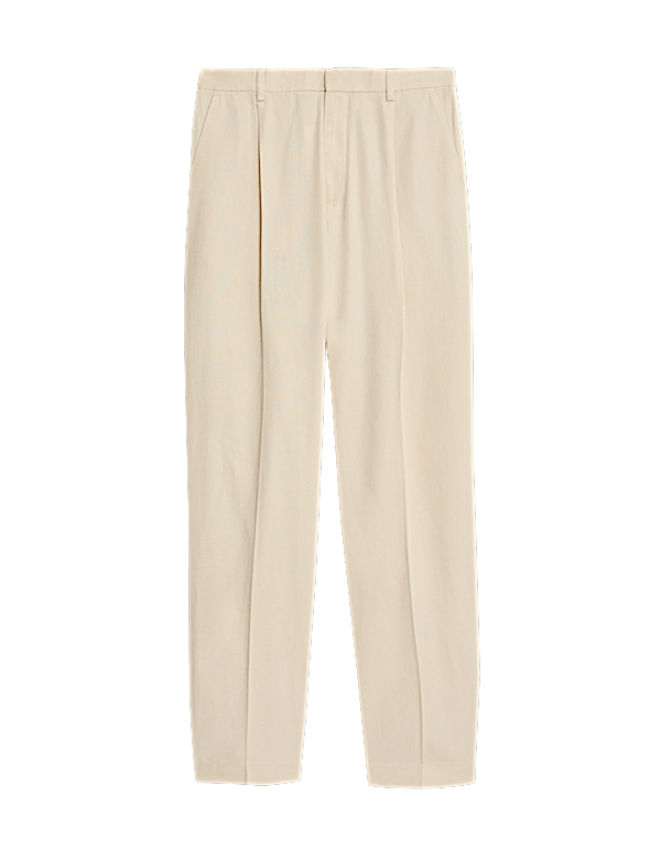 Regular Fit Lyocell Blend Single Pleat Trousers