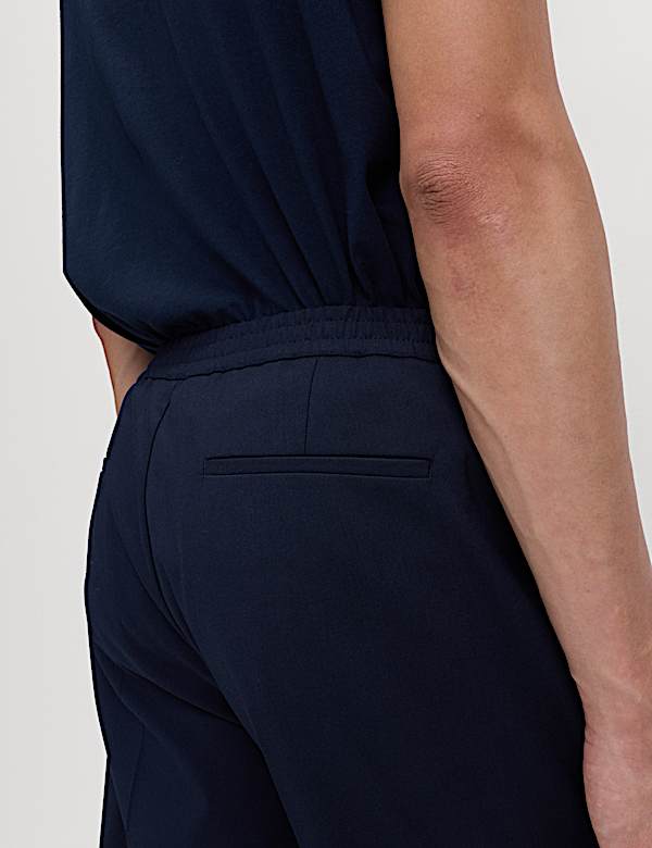Cotton Blend Smart Elasticated Waist Trousers