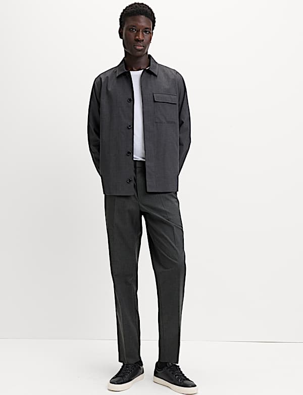 Cotton Blend Smart Elasticated Waist Trousers