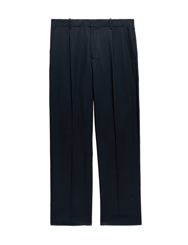 Relaxed Fit Lyocell Rich Pleat Front Trousers