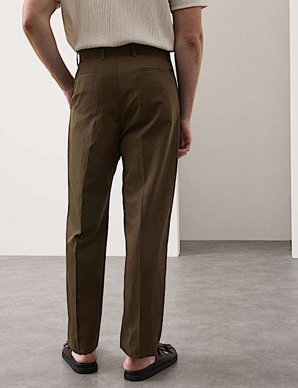 Relaxed Fit Lyocell Rich Pleat Front Trousers - PL