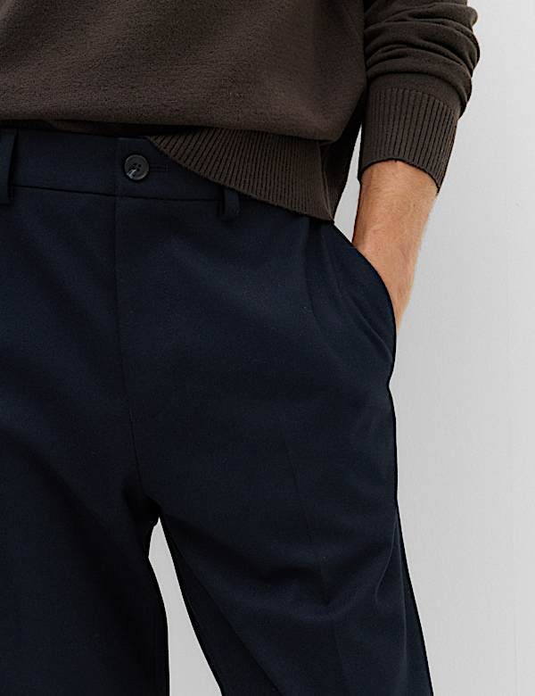 Tailored Fit Flannel Smart Trousers - GR