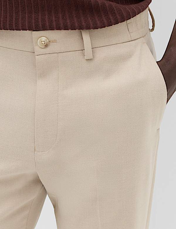 Tailored Fit Flannel Smart Trousers - CZ