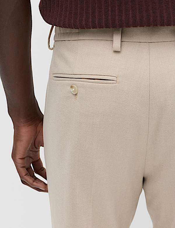 Tailored Fit Flannel Smart Trousers - CZ