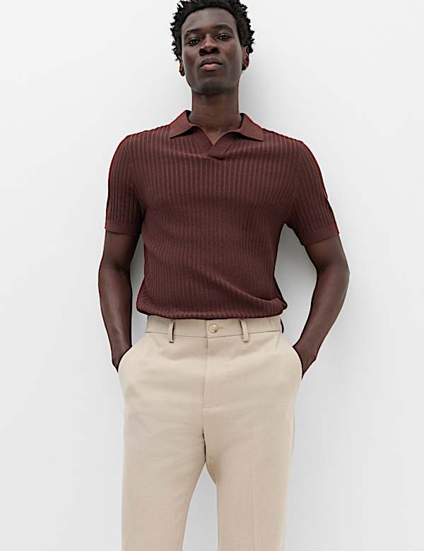 Tailored Fit Flannel Smart Trousers - CZ