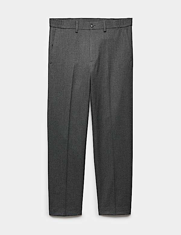 Tailored Fit Flannel Smart Trousers - GR