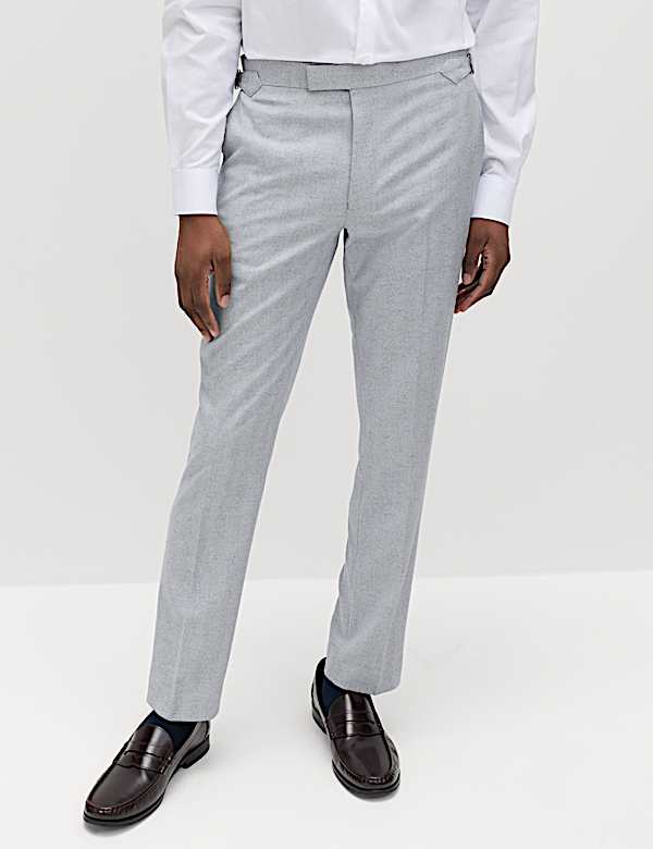 Tailored Fit Herringbone Trousers