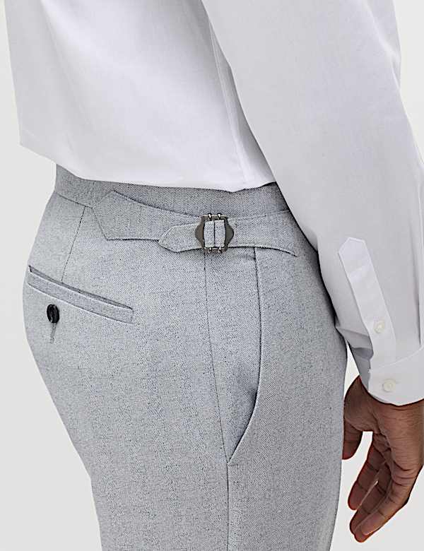 Tailored Fit Herringbone Trousers - HR