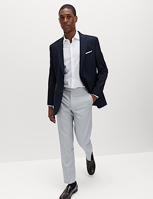Tailored Fit Herringbone Trousers
