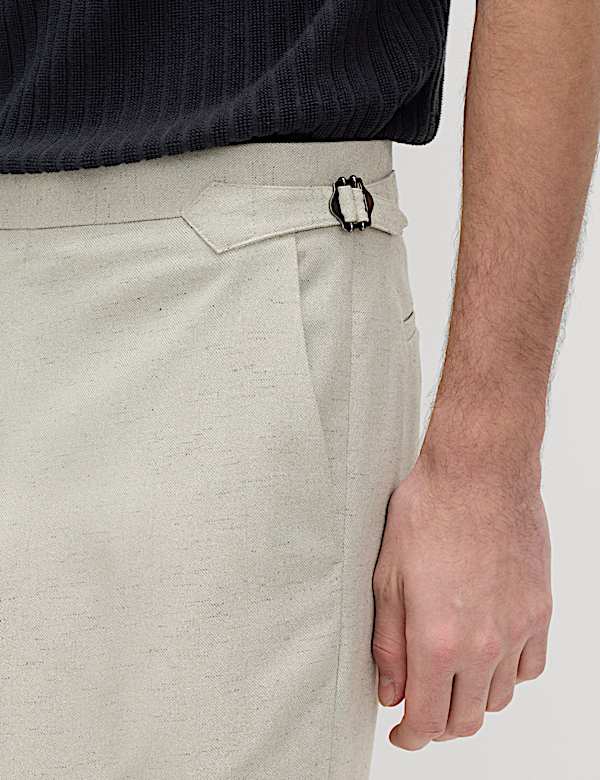 Tailored Fit Herringbone Trousers