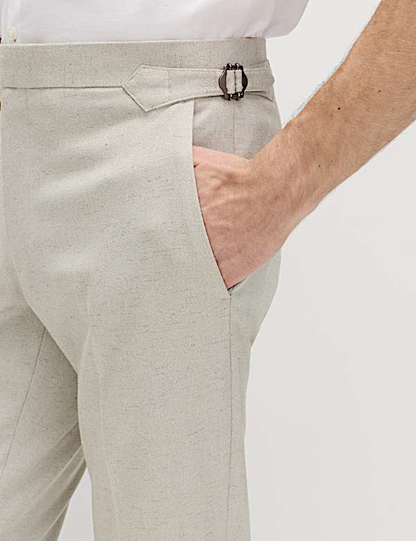 Tailored Fit Herringbone Trousers