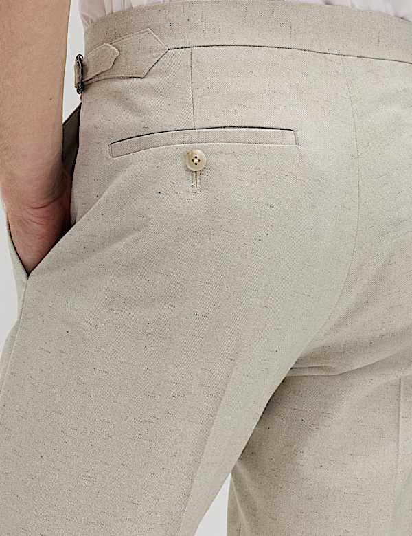 Tailored Fit Herringbone Trousers