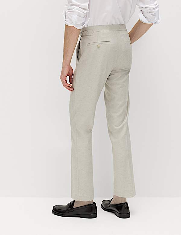 Tailored Fit Herringbone Trousers