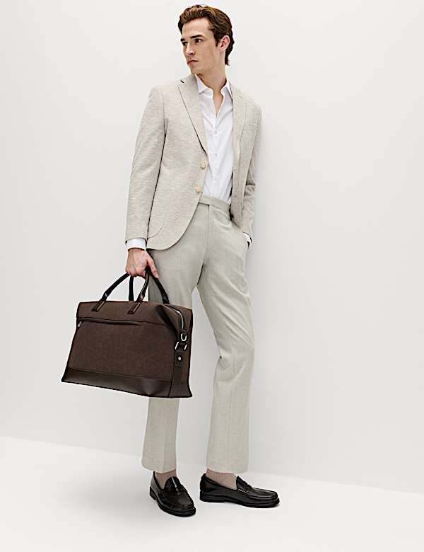 Tailored Fit Herringbone Trousers