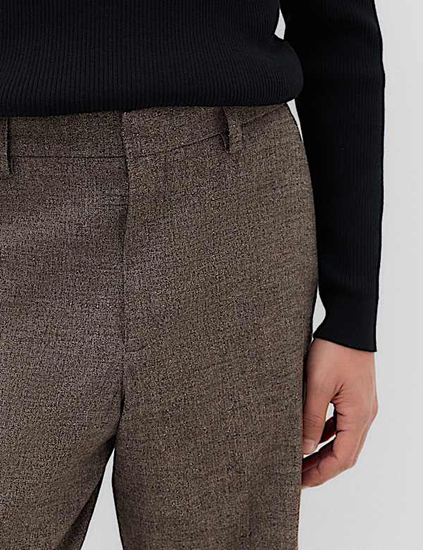 Relaxed Fit Boucle Textured Smart Trousers - JP