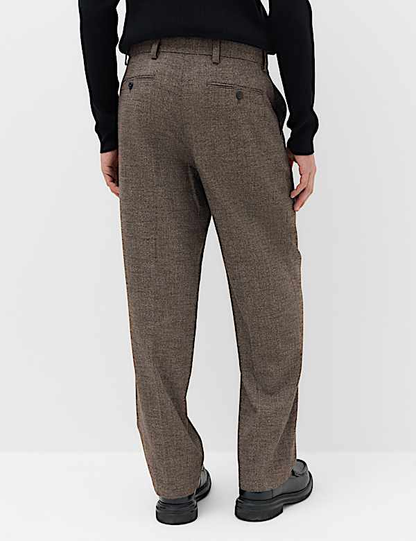 Relaxed Fit Boucle Textured Smart Trousers - JP