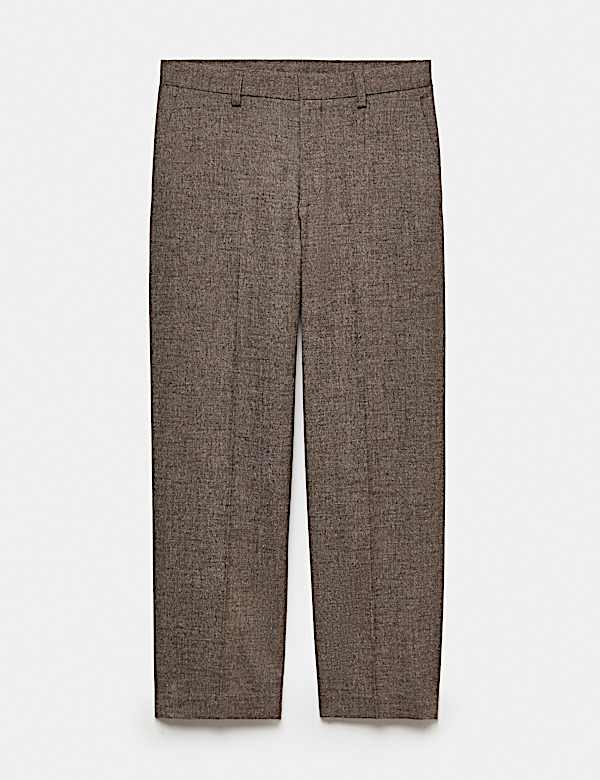 Relaxed Fit Boucle Textured Smart Trousers - IT