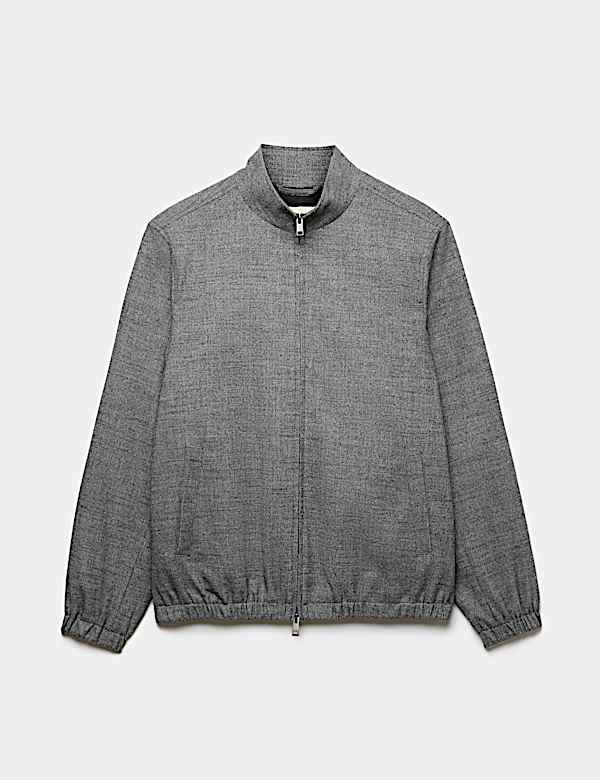 Regular Fit Textured Funnel Neck Suit Jacket - CA