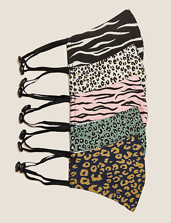 5 Pack Reusable & Adjustable Adult Face Coverings - BE