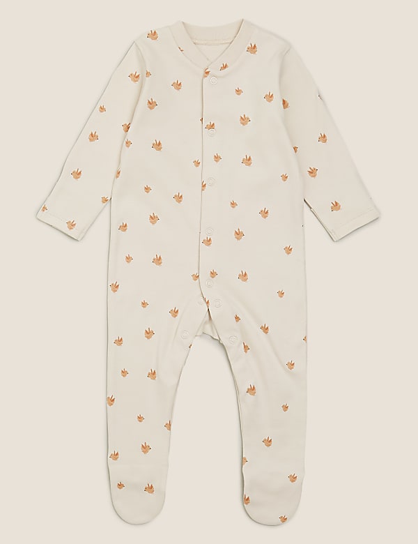 3pk Organic Cotton Printed Sleepsuits